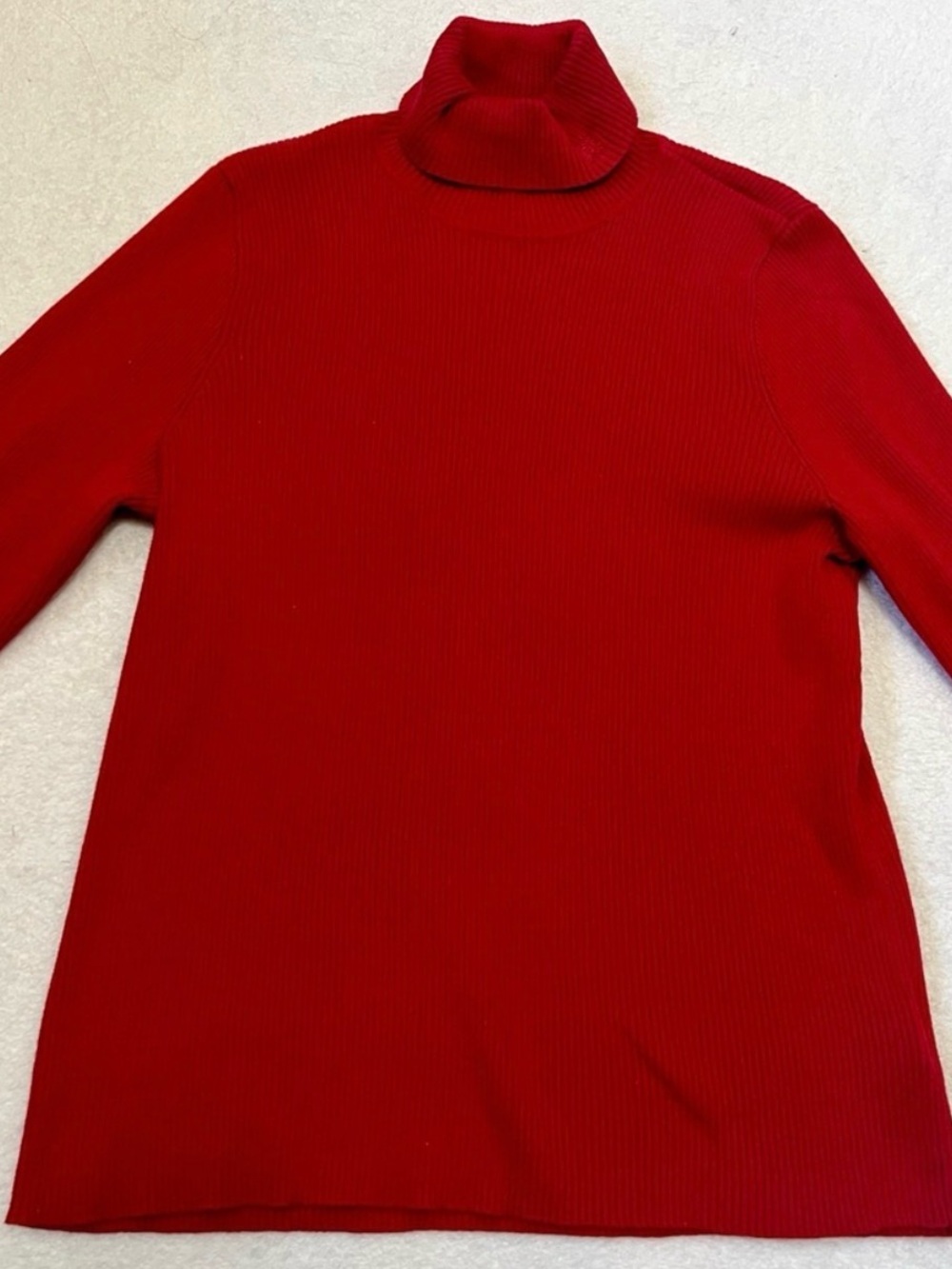 Lauren Ralph Lauren Red Rib Knit Turtleneck Sweater - Size XL